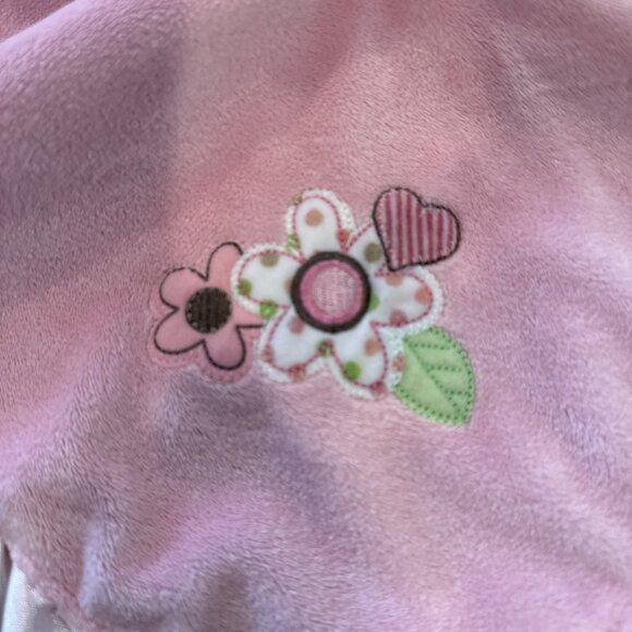 Bunny Pink Long Polka Dot Ear Flower Carters Just one Year Baby Security Blanket - Picture 2 of 7